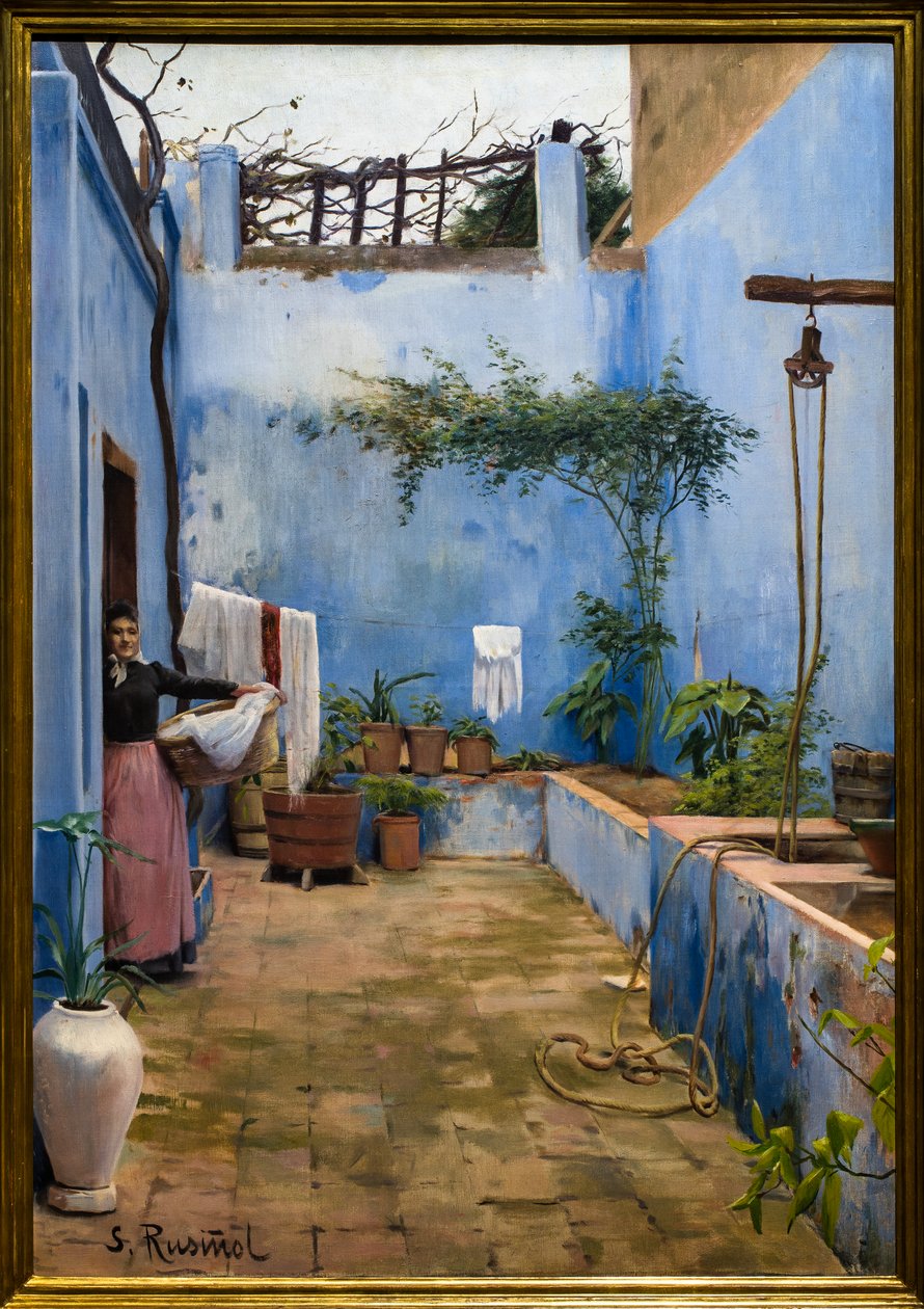 Niebieskie Patio autorstwa Ramon and Rusinol Santiago (1861 1932) Casas