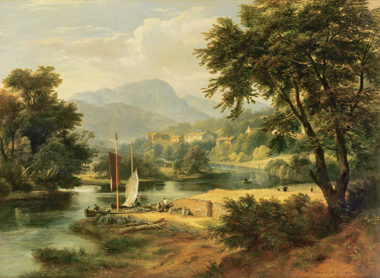 Widok na Clappersgate na rzece Brathay nad Windermere autorstwa Ramsay Richard Reinagle