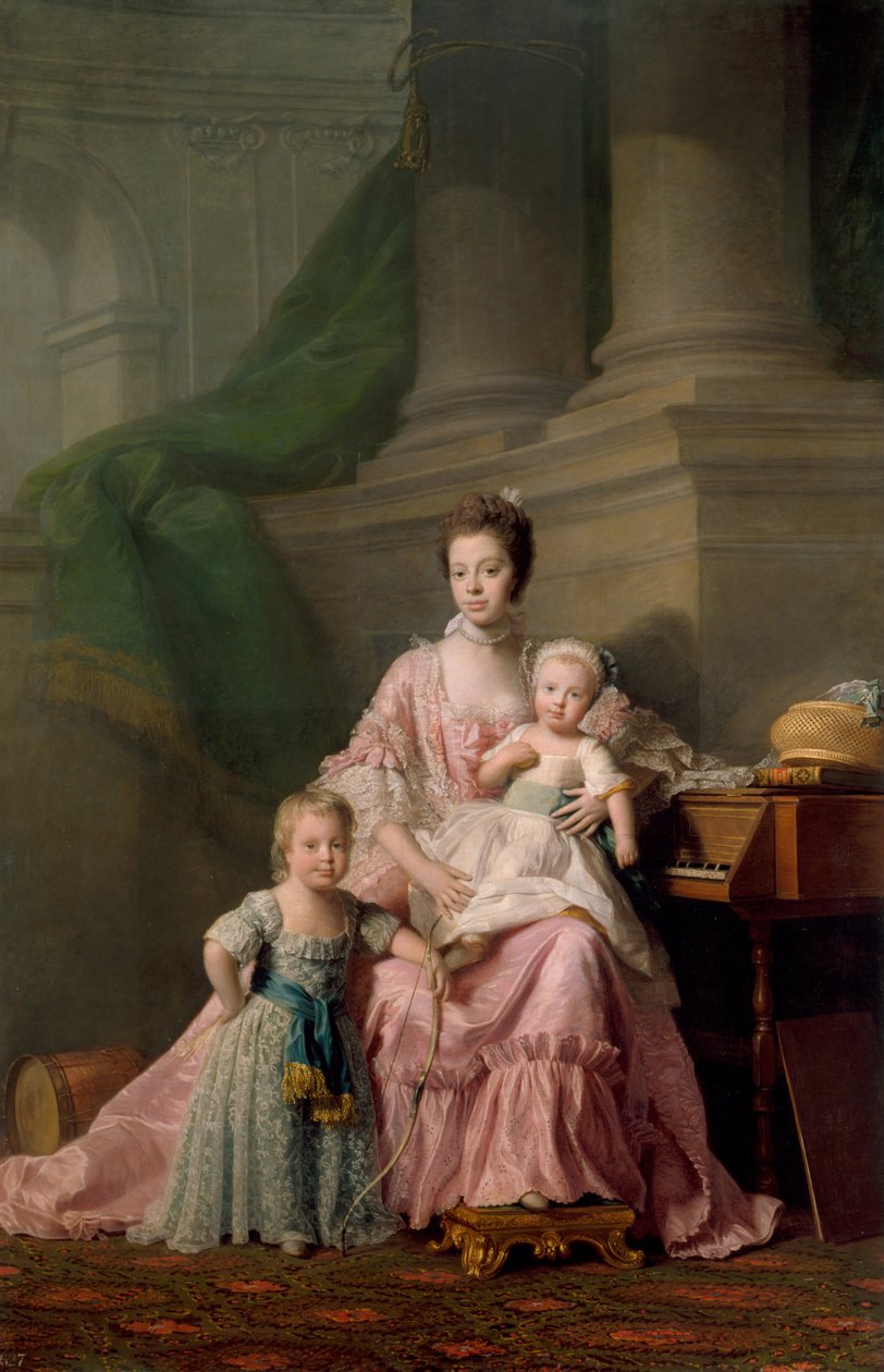 Królowa Charlotte 1744-1818, ze swoimi Dwoma Najstarszymi Synami, 1769 autorstwa Ramsay