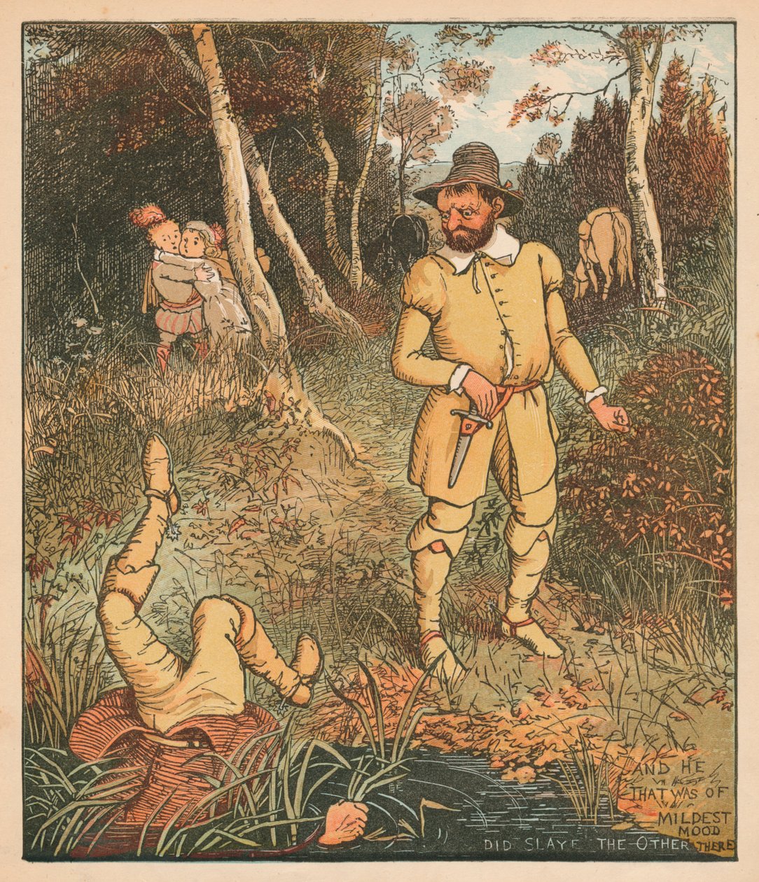 A ten, który był w najłagodniejszym nastroju, zabił tam drugiego, ok. 1880 r. autorstwa Randolph Caldecott
