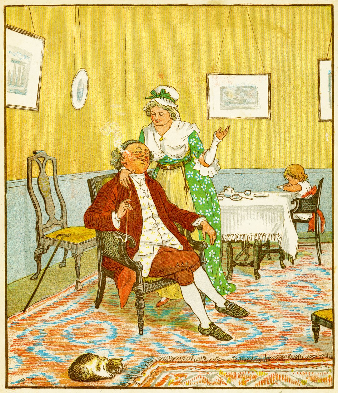 Fragment frontyspisu, Historia rozbieżności Johna Gilpina, 1878 autorstwa Randolph Caldecott