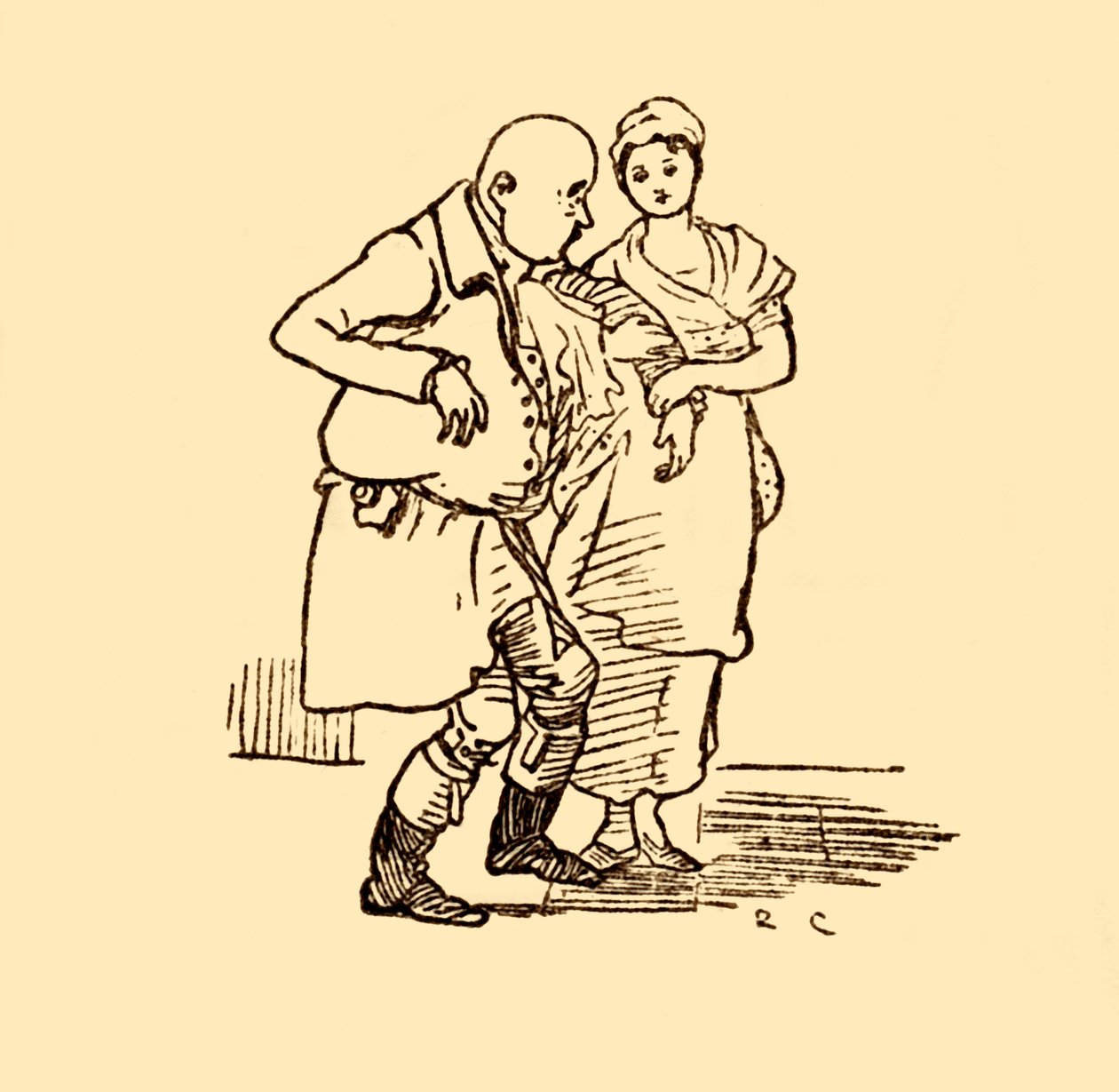 Przybywa John Gilpin, ponownie bez kapelusza i peruki, 1878, c1918. autorstwa Randolph Caldecott