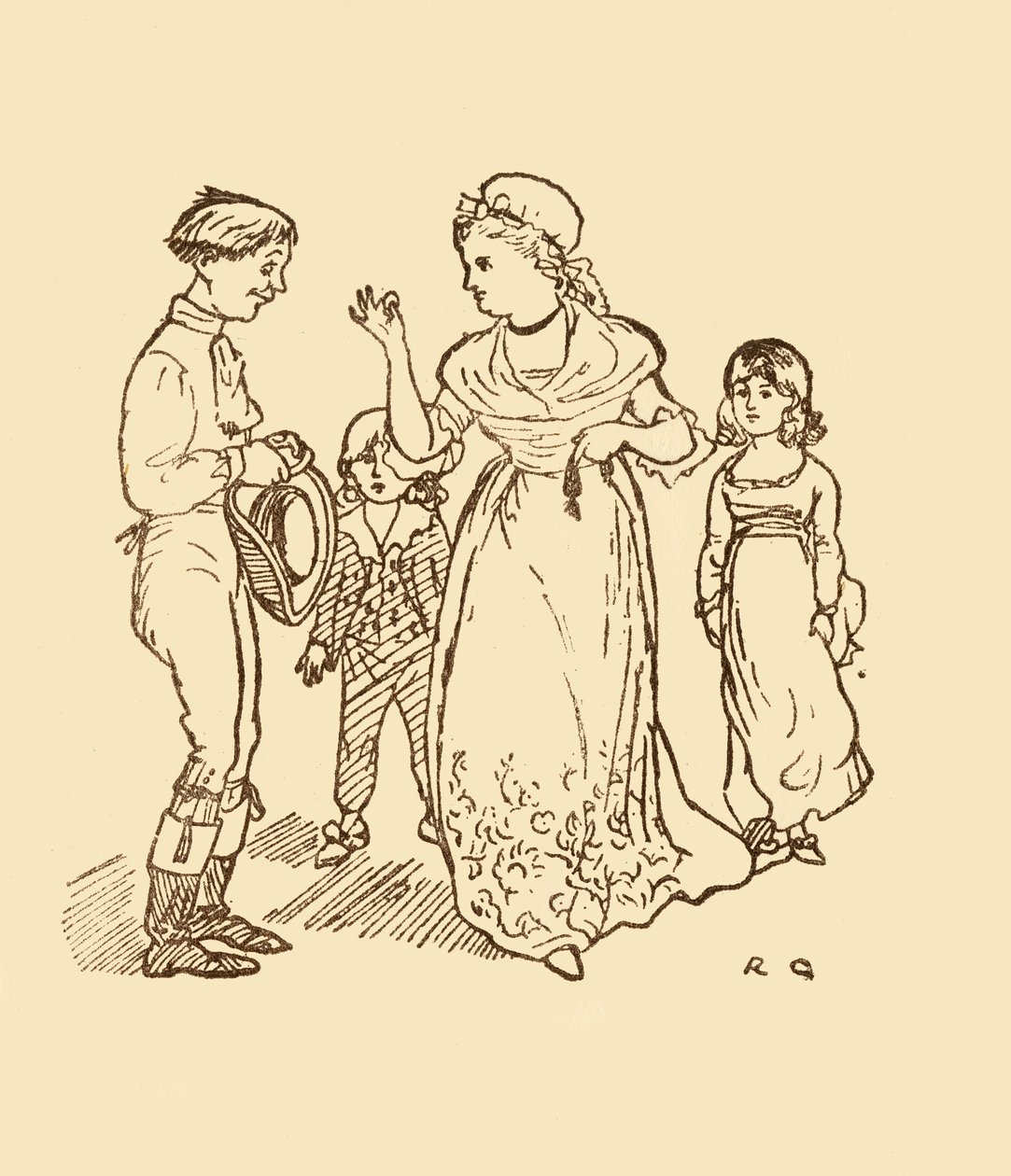 Pani Gilpin płaci listonoszowi za znalezienie męża, 1878, c1918. autorstwa Randolph Caldecott