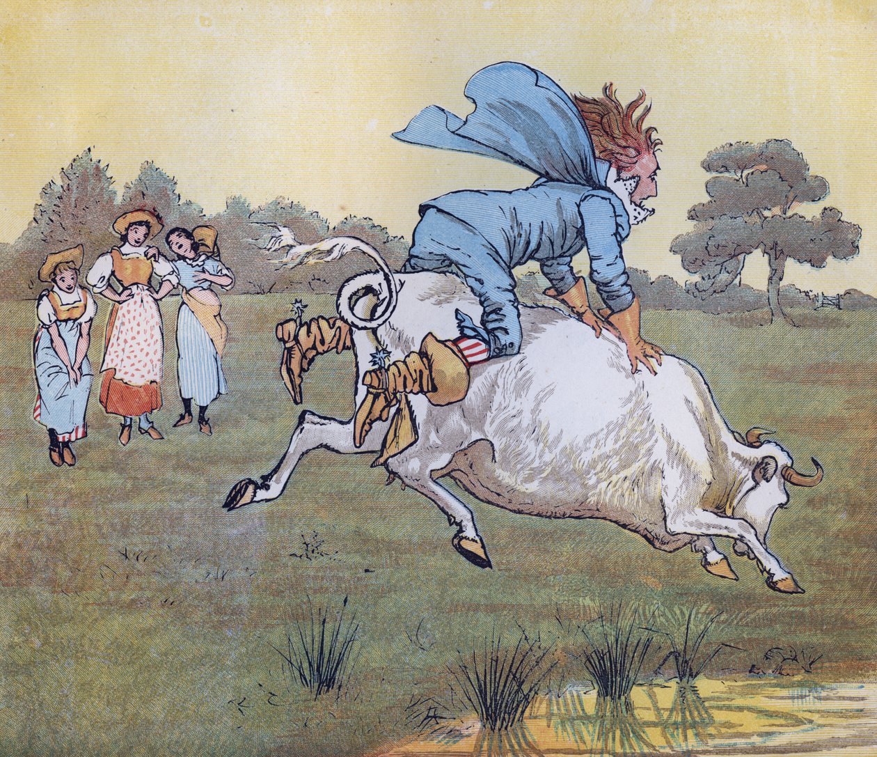 Nikt cię nie pytał, sir, powiedziała. Ilustracja autorstwa Randolpha Caldecotta do rymowanki „Mleczarka”. autorstwa Randolph Caldecott