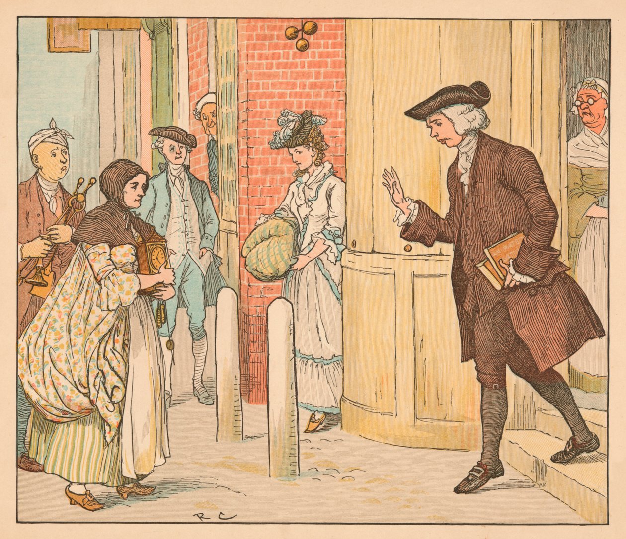 Ludzie przed lombardem, ok. 1885, 1934. autorstwa Randolph Caldecott