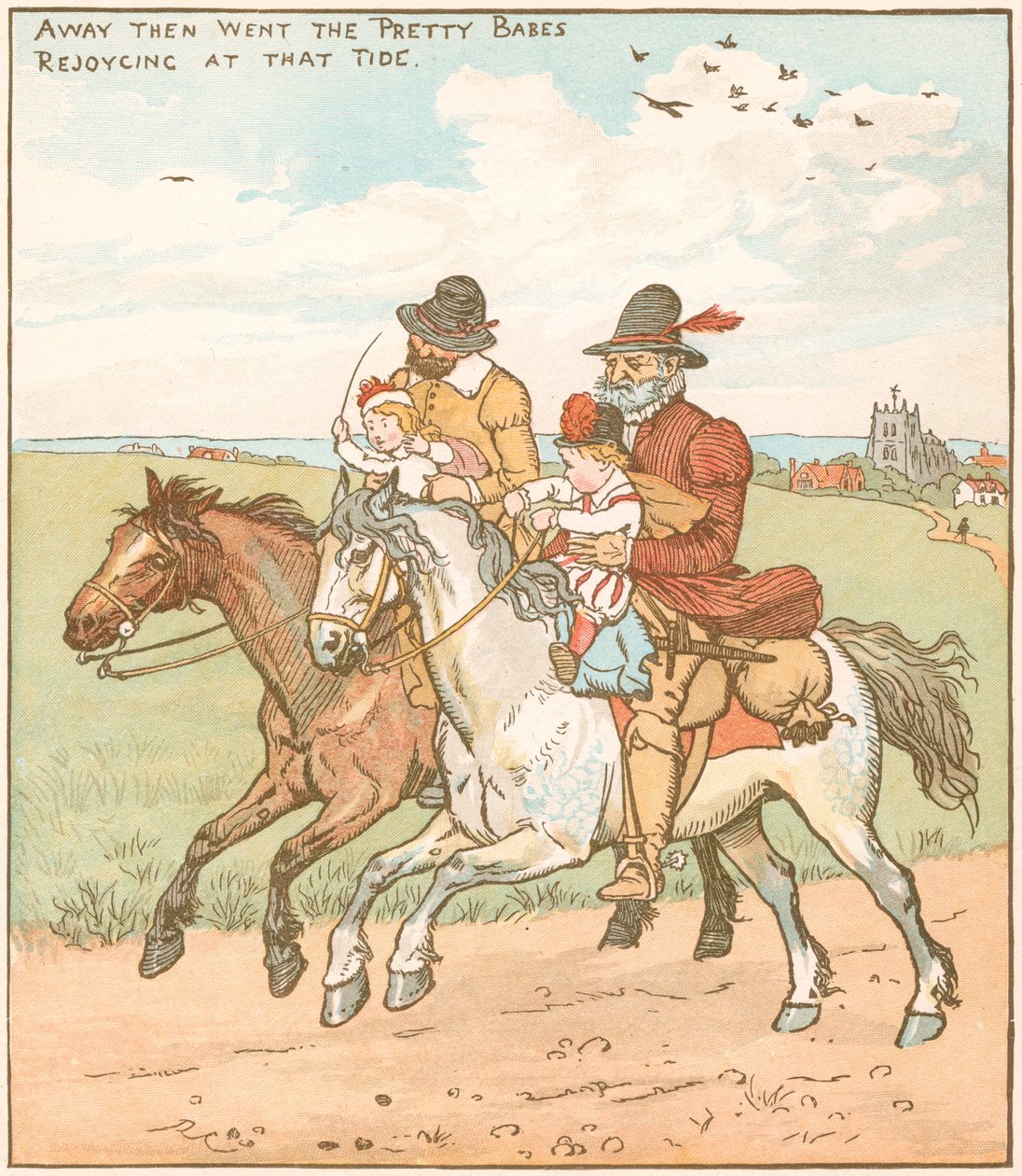 Scena z The Babes in the Wood, 1878 autorstwa Randolph Caldecott