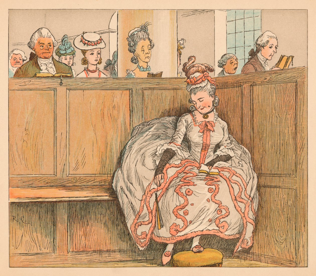 Nigdy nie spała w swojej ławce, ok. 1885, 1934. autorstwa Randolph Caldecott