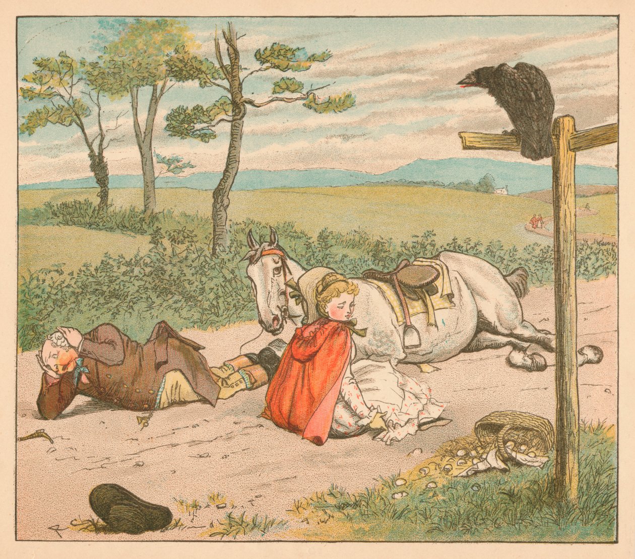 Klacz złamała kolana, a Rolnik koronę, c1885, 1934. autorstwa Randolph Caldecott