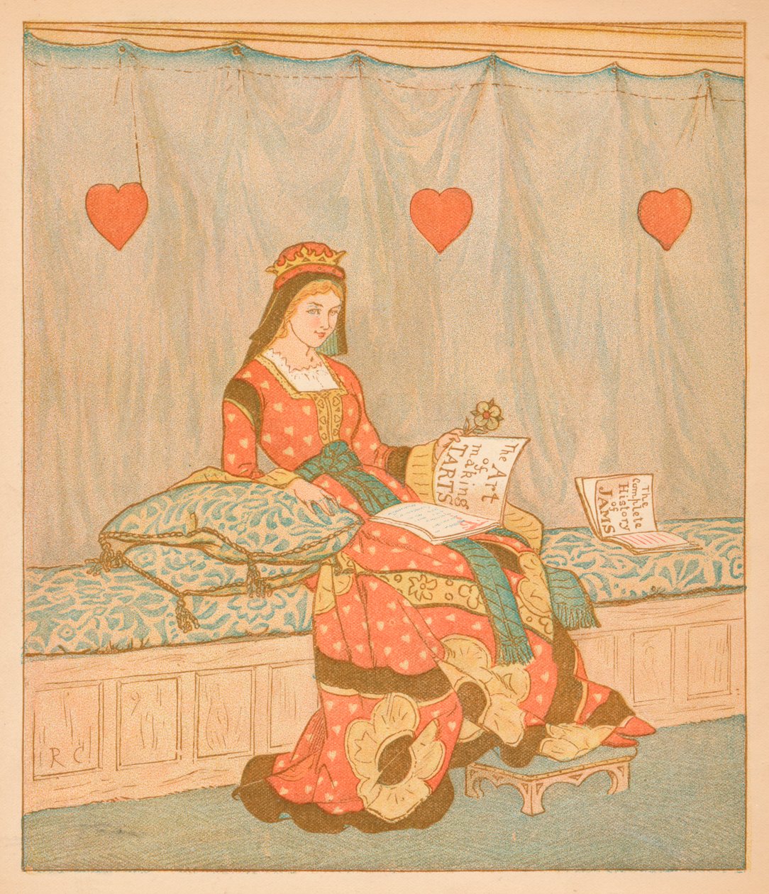 Królowa Kier, Zrobiła kilka Tart, 1880. autorstwa Randolph Caldecott