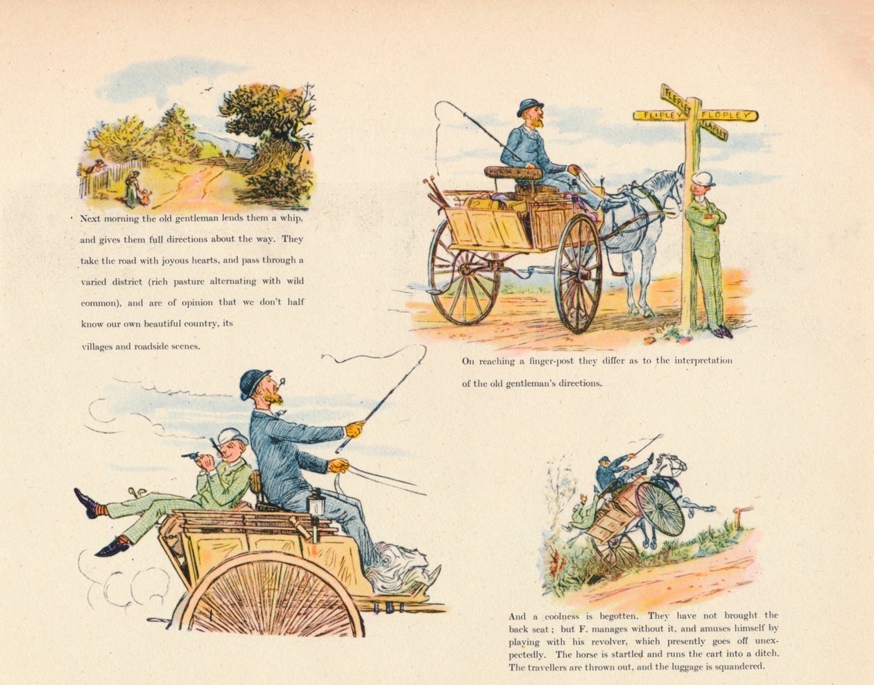 Dziwne przygody psiego wozu, 1888, 1946 autorstwa Randolph Caldecott