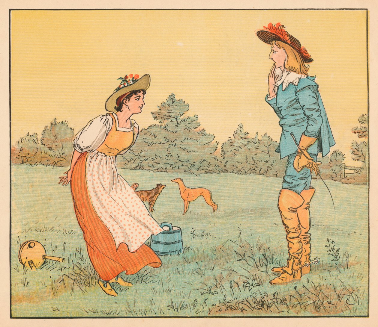 W takim razie nie mogę się z tobą ożenić, moja śliczna panno!, ok. 1882 r. autorstwa Randolph Caldecott