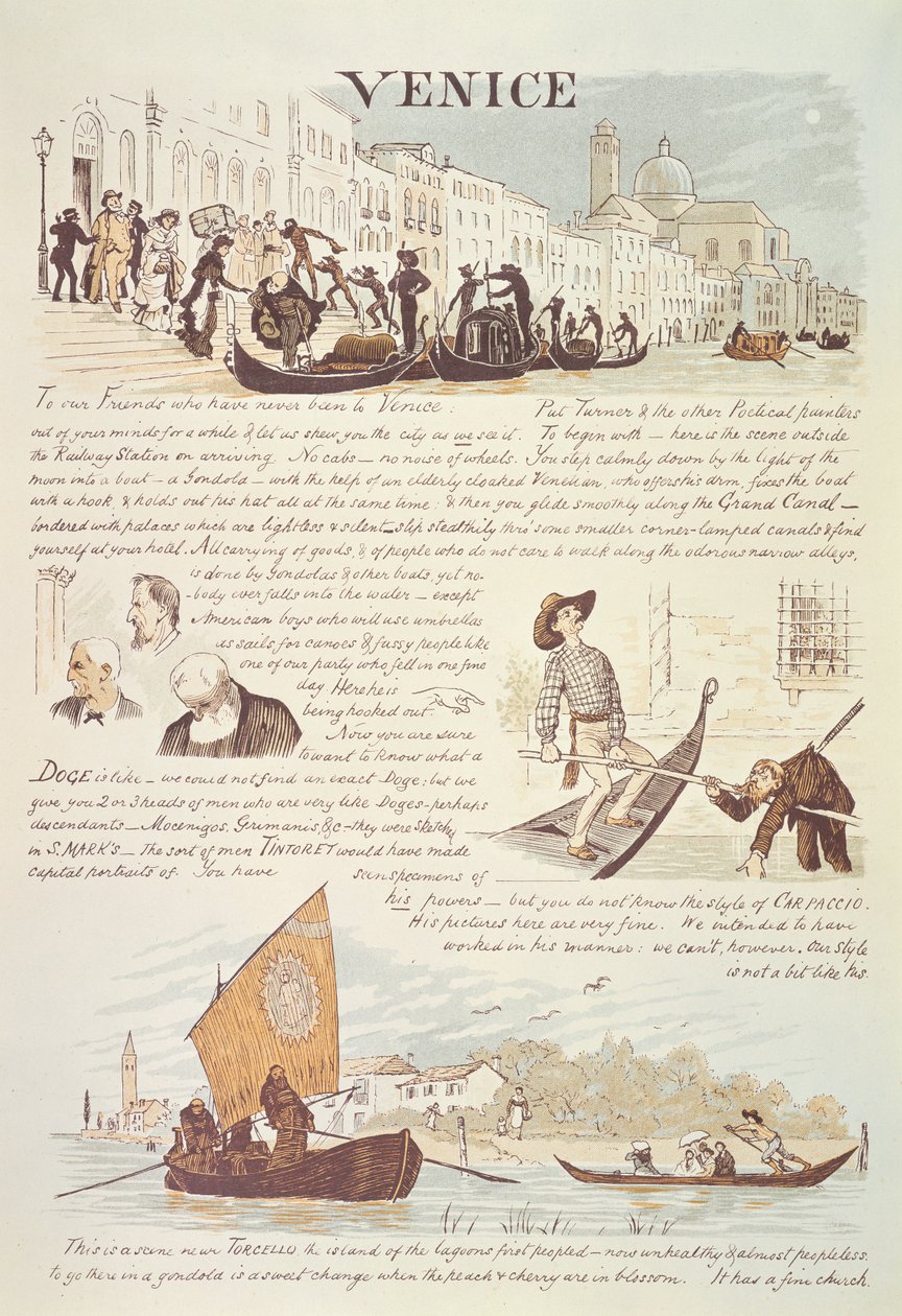 Wenecja, ze szkicami kreskówek autorstwa Randolph Caldecott
