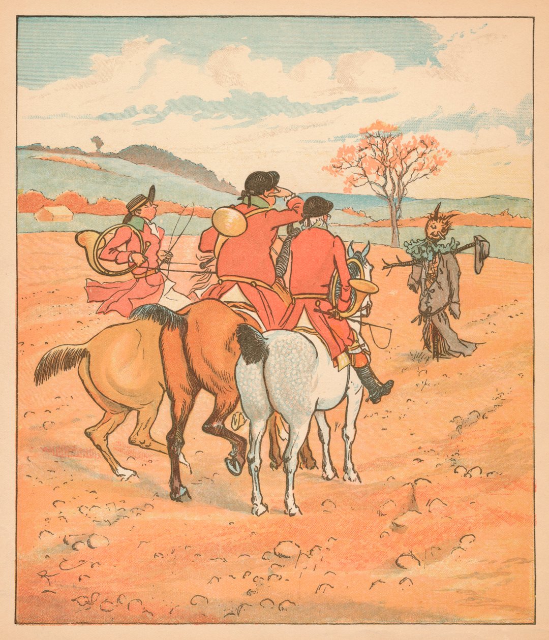 ...Pierwszą rzeczą, jaką znaleźli, był sfatygowany bogin na polu..., 1880. autorstwa Randolph Caldecott
