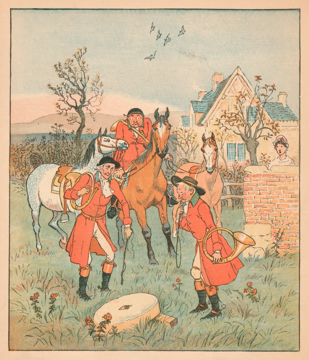 ...następną rzeczą, którą znaleźli, był gruntin, grindin grindle-stone..., 1880. autorstwa Randolph Caldecott