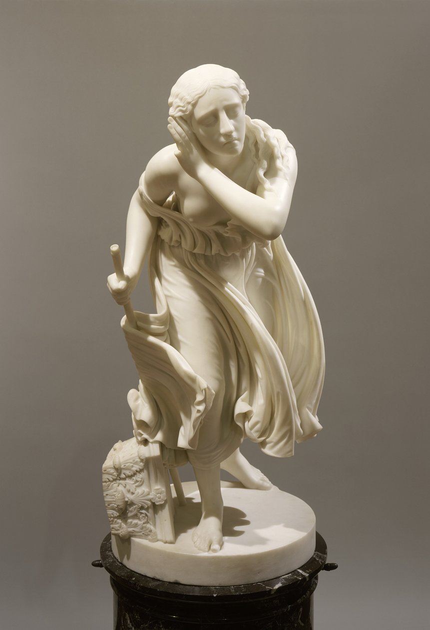 Nydia, Ślepa dziewczyna z kwiatów z Pompei, ok. 1888 (marmur) autorstwa Randolph Rogers