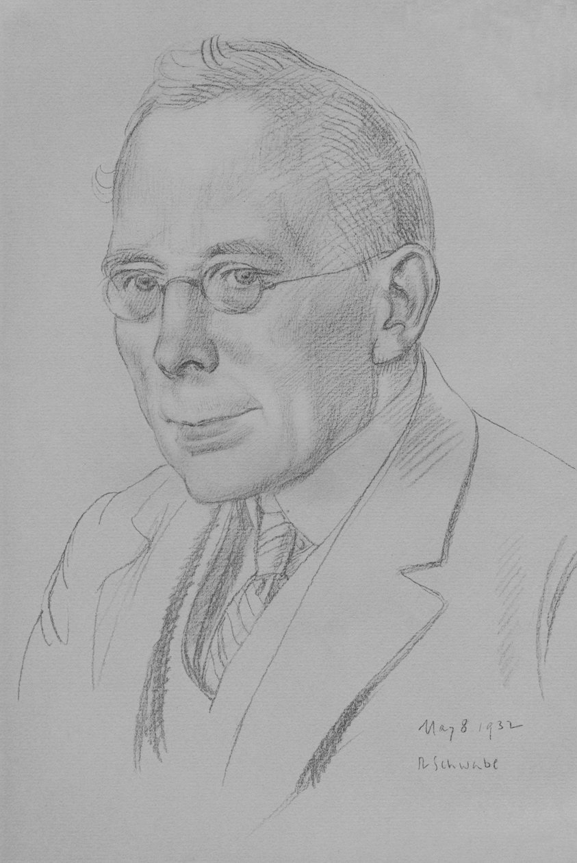 „Campbell Dodgson, Keeper of Prints and Drawings, British Museum, 1912-32”, 1932 autorstwa Randolph Schwabe