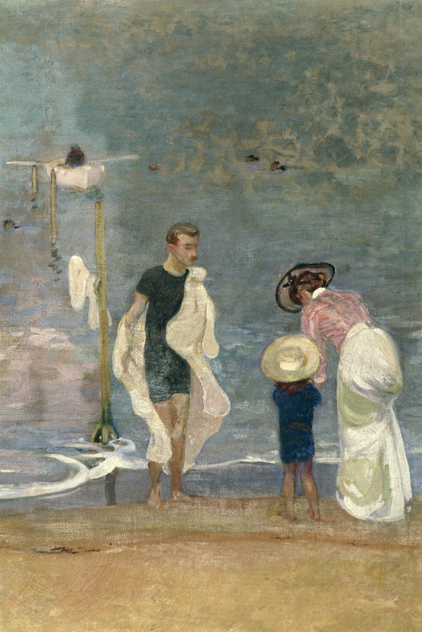 Na plaży (olej na płótnie) (detal) (zobacz też 164322) autorstwa Raoul Du Gardier