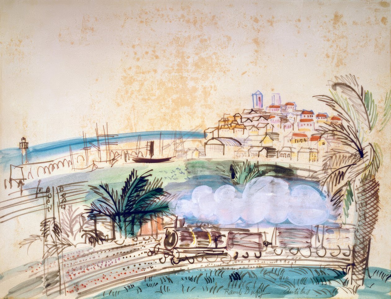 Antibes, The Railway autorstwa Raoul Dufy