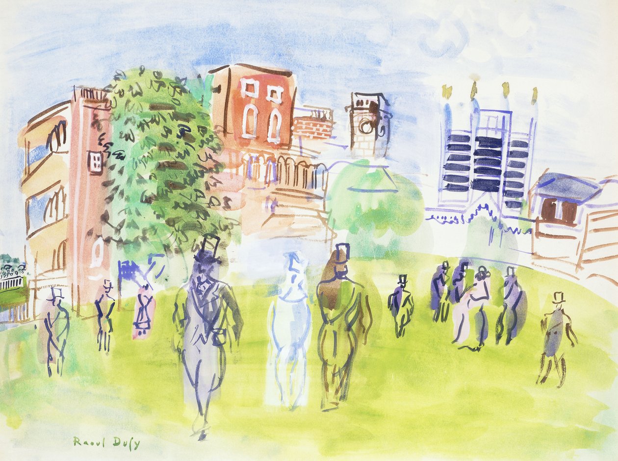 Ascot, trybuny; Ascot, les Tribunes autorstwa Raoul Dufy