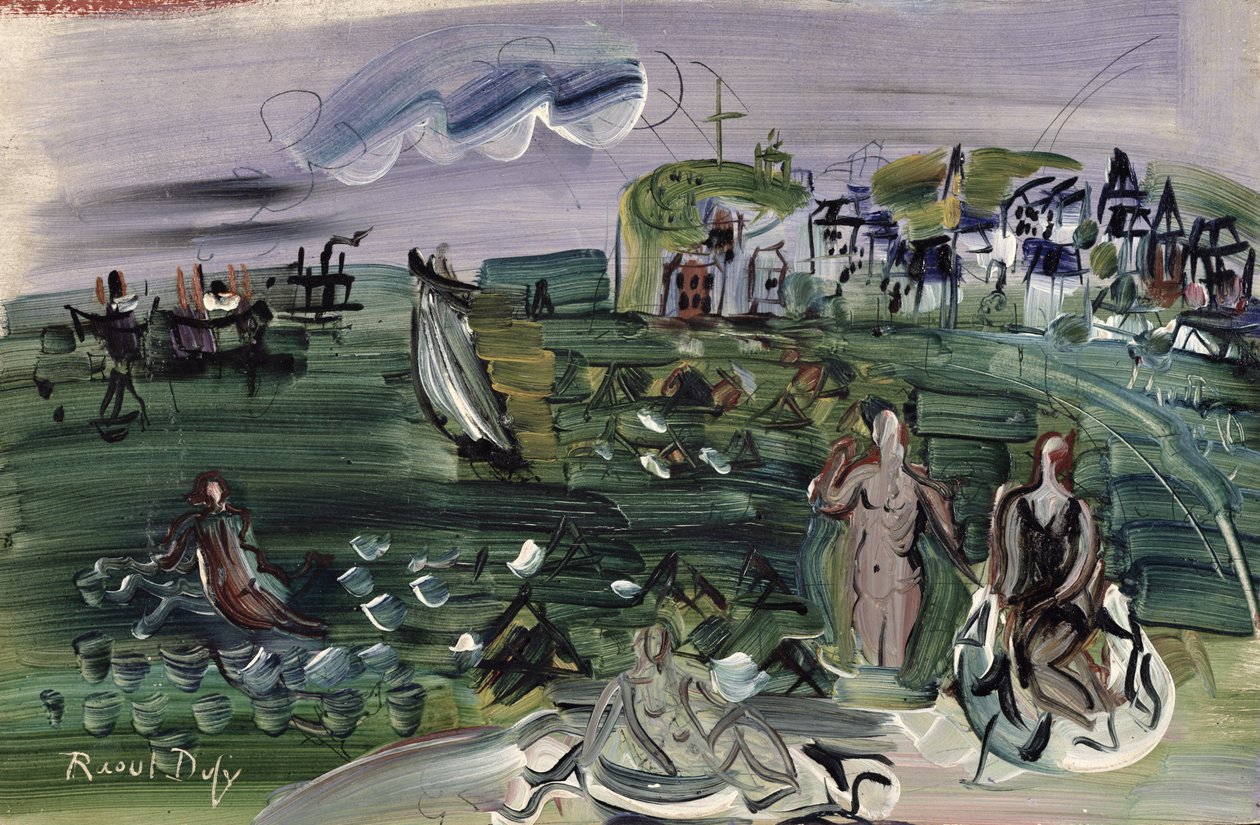Kąpiący się w Sainte-Adresse (olej na płótnie) autorstwa Raoul Dufy