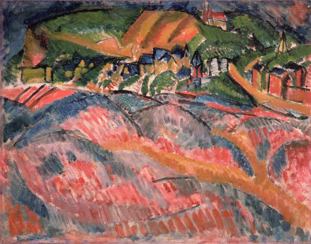 Plaża w Sainte Adresse autorstwa Raoul Dufy