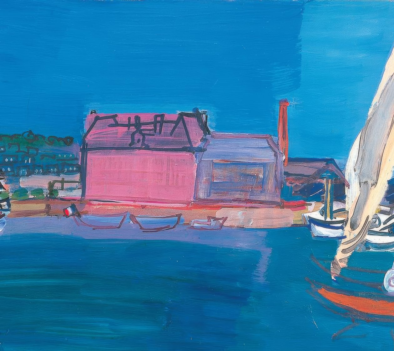 Łodzie morze małe flagi domy mały port doki żagle autorstwa Raoul Dufy