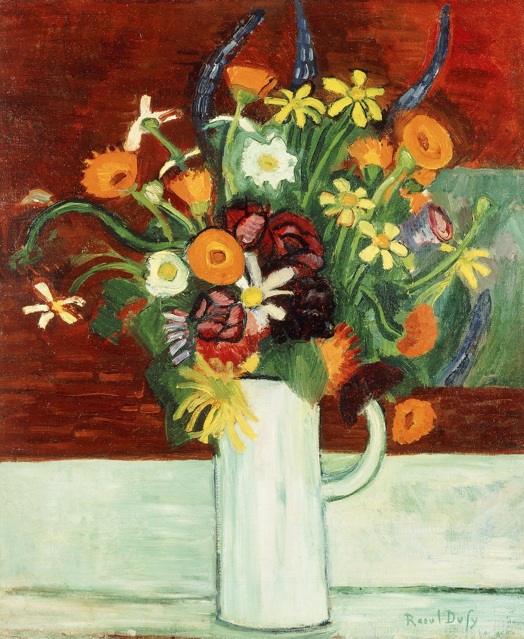Bukiet kwiatów w wazonie; Bouquet de Fleurs dans un Vase autorstwa Raoul Dufy