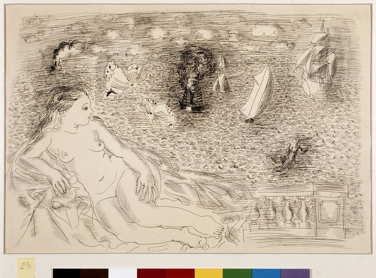 Femme nue devant la mer (olej na płótnie) autorstwa Raoul Dufy
