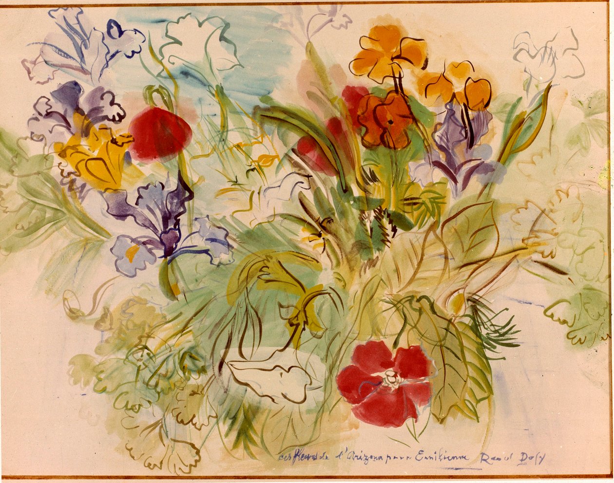 Kwiaty Arizony dla Emilii, XX wiek (rysunek) autorstwa Raoul Dufy