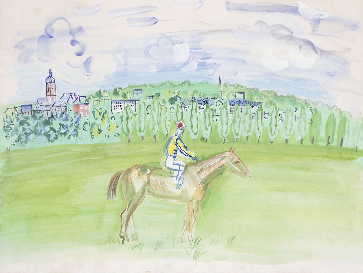 Koń i dżokej w Deauville; Cheval et Jockey a Deauville autorstwa Raoul Dufy