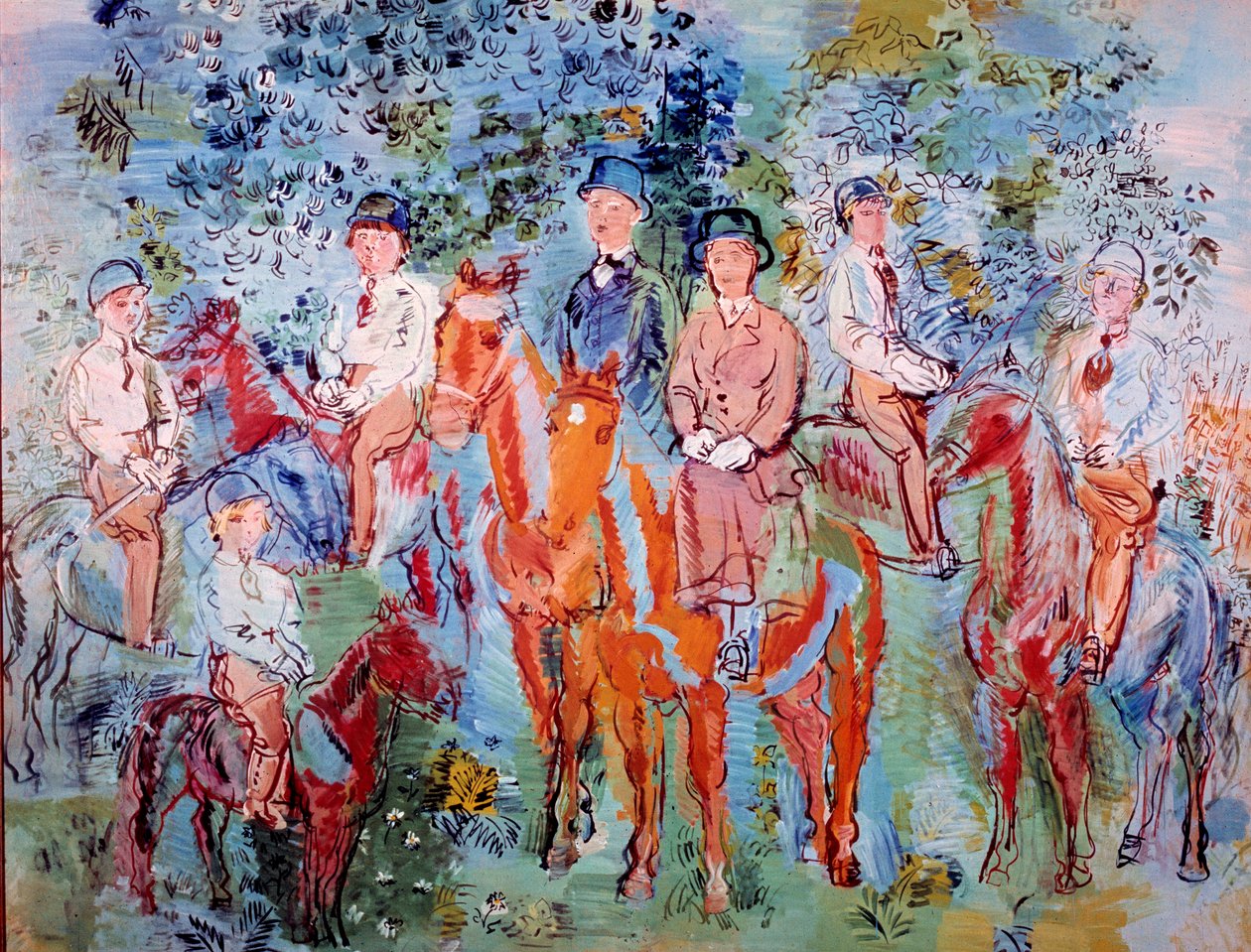 Jeźdźcy w lesie autorstwa Raoul Dufy