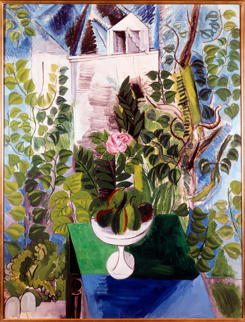 Dom i ogród (różowe wnętrze). Malarstwo Raoula Dufy