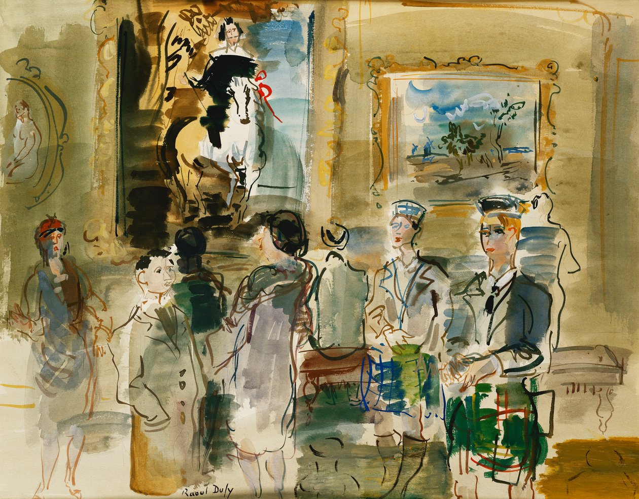 W Galerii Narodowej, Edynburg; Dans la Galerie Nationale, Edimbourg autorstwa Raoul Dufy