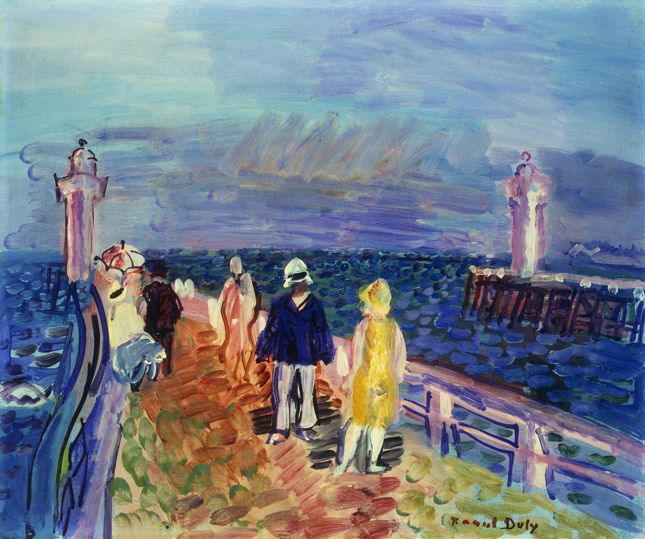 Nabrzeża w Trouville-Deauville; Les Jetees de Trouville-Deauville autorstwa Raoul Dufy