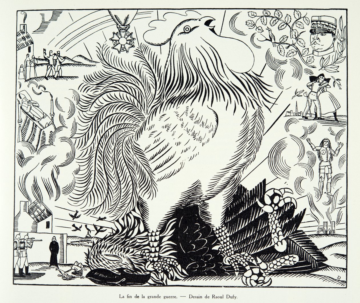 Koniec Wielkiej Wojny, z Histoire de la Troisieme Republique, tom I, Historia polityczna, wyd. 1933 (litografia) autorstwa Raoul Dufy