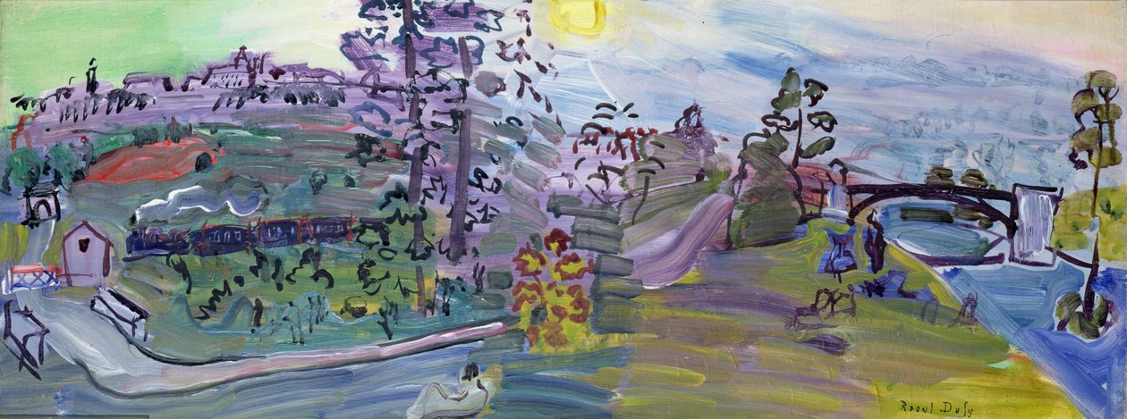 Krajobraz w Langres, ok. 1933 (olej na płótnie) autorstwa Raoul Dufy
