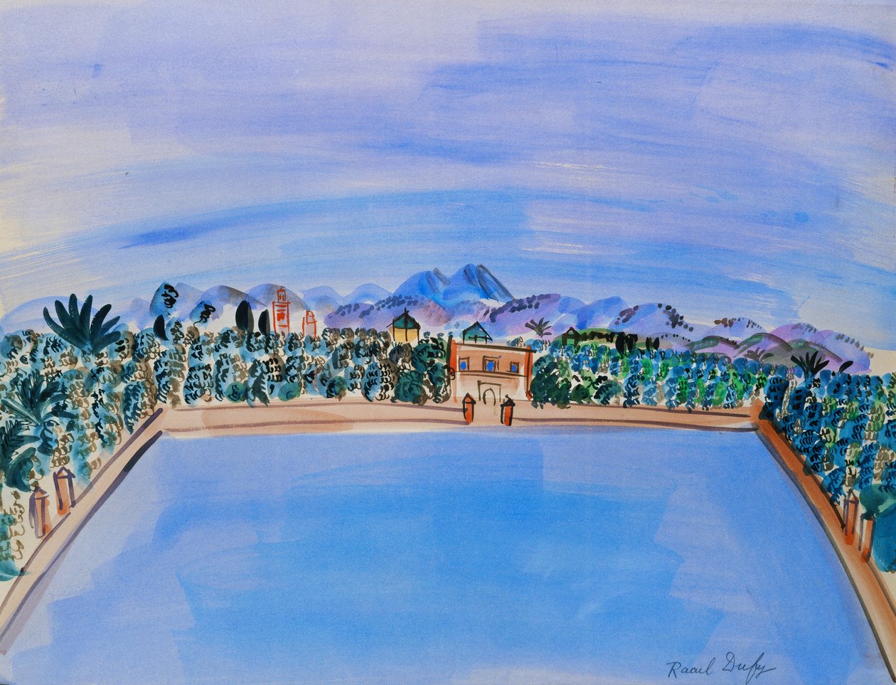 Le Bassin, Menara Gardens, Marrakesz autorstwa Raoul Dufy