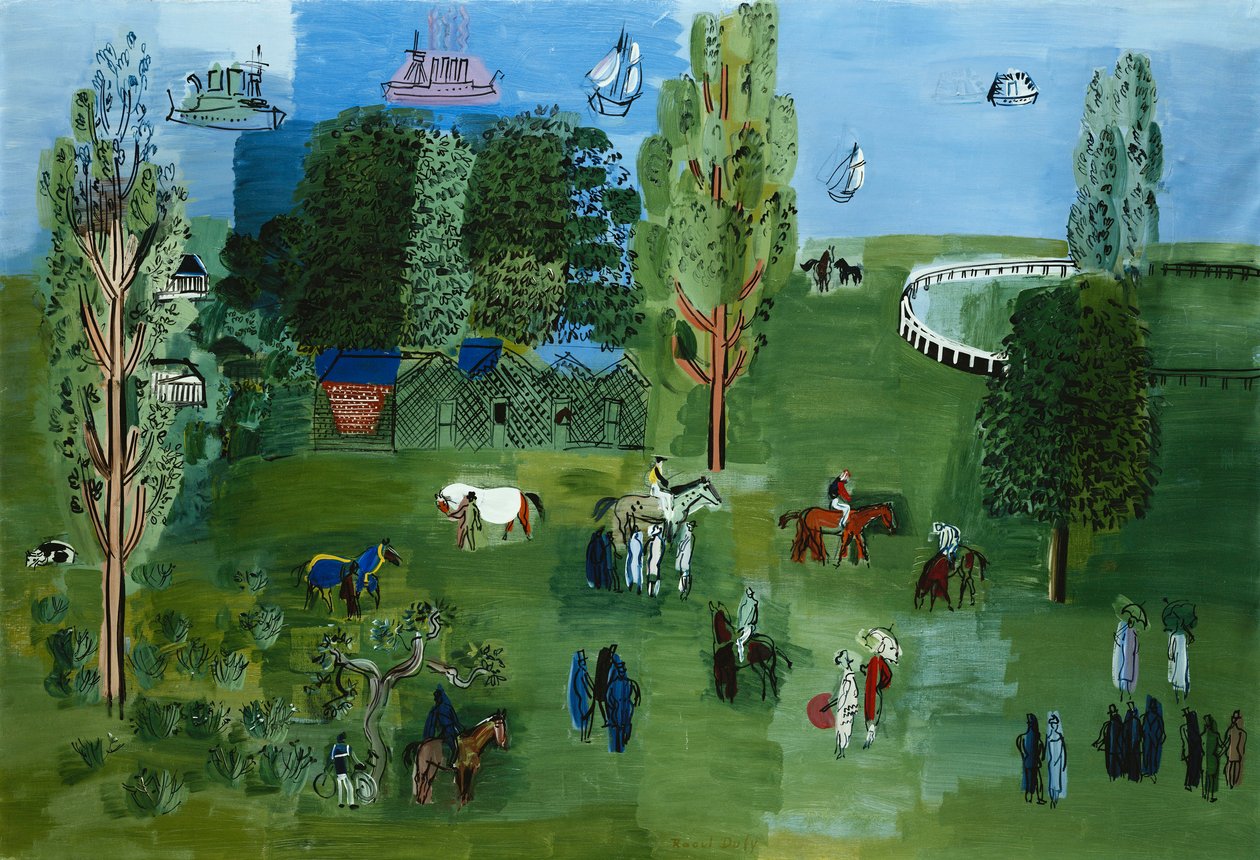 Le Paddock, ok. 1926 (olej na płótnie) autorstwa Raoul Dufy