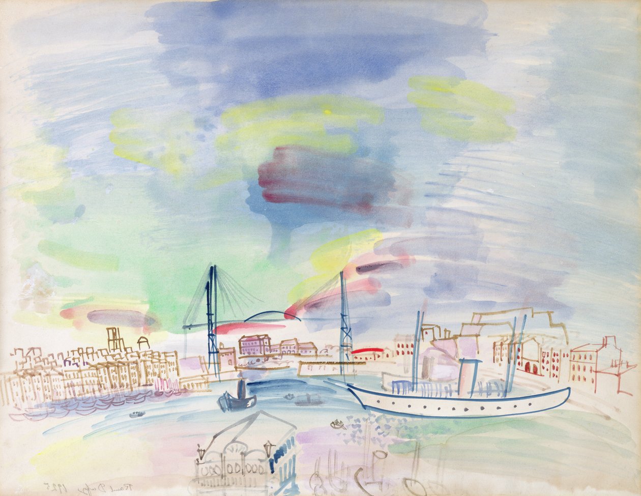 Stary port w Marsylii autorstwa Raoul Dufy