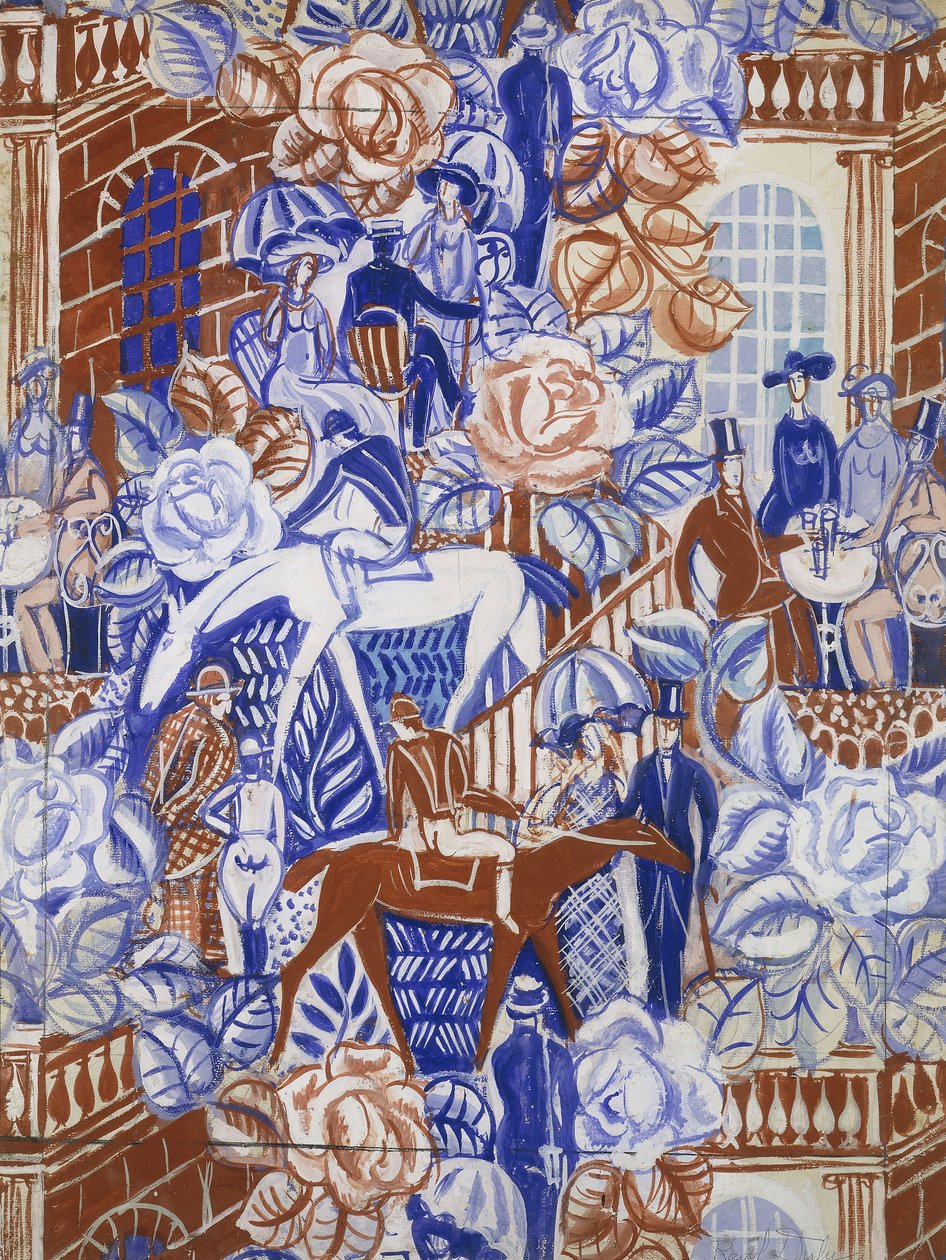 Les Elegantes a la Bagatelle, ok. 1919-20 (gwasz na papierze) autorstwa Raoul Dufy
