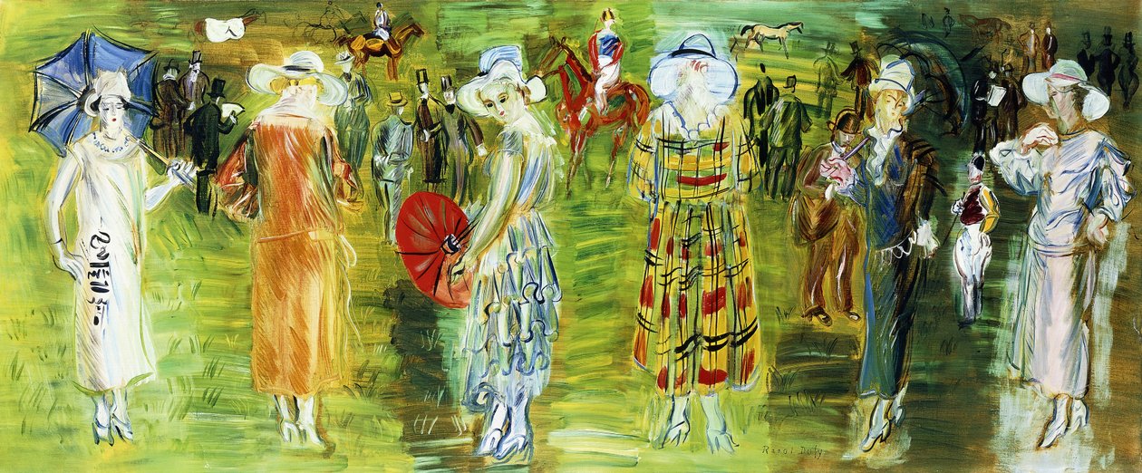 Manekiny Poireta na wyścigach w 1923 roku autorstwa Raoul Dufy