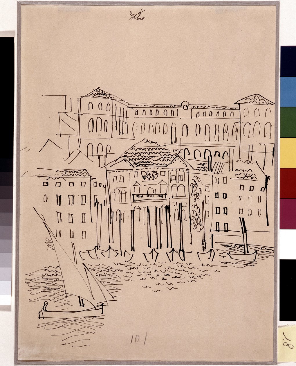 Marsylia, port, ratusz i hotel Dieu autorstwa Raoul Dufy
