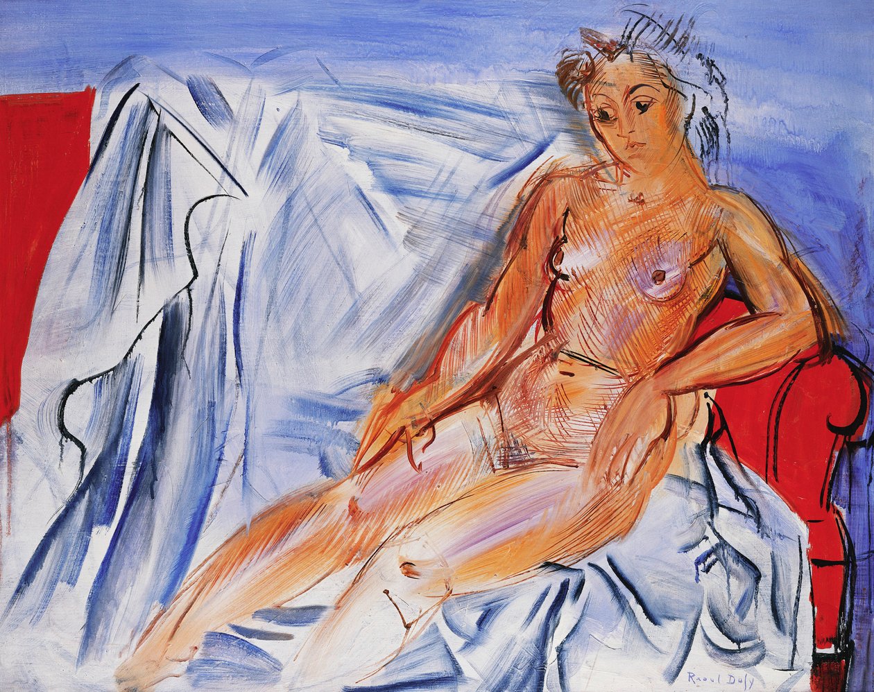 Naga na sofie; Nu au Canape autorstwa Raoul Dufy