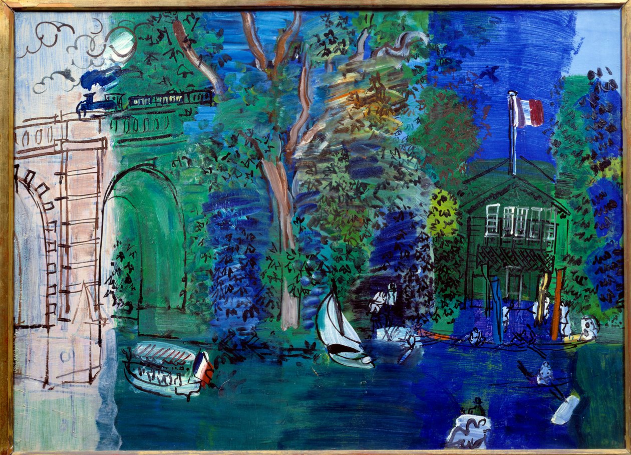 Nogent, różowy most i kolej autorstwa Raoul Dufy