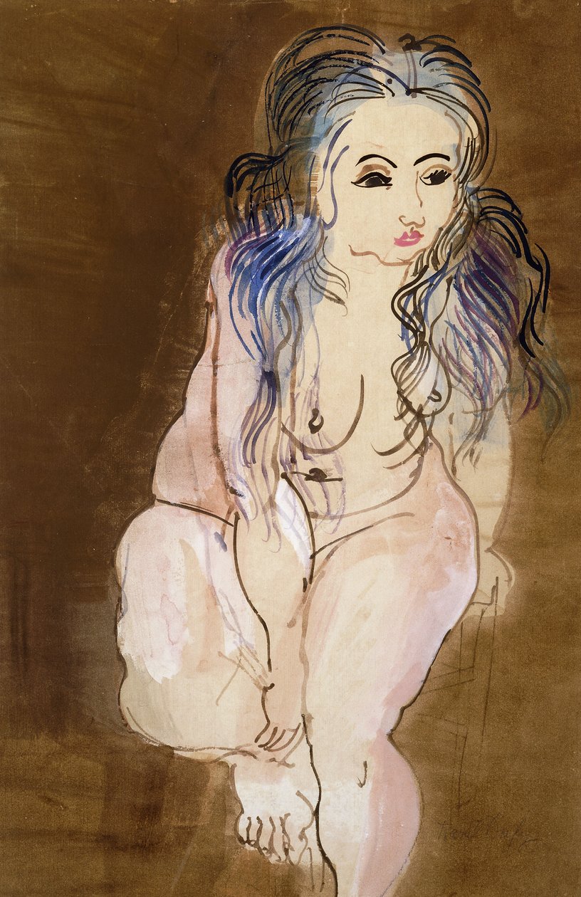 Naga kobieta w pozycji siedzącej; Femme Nue Assise autorstwa Raoul Dufy
