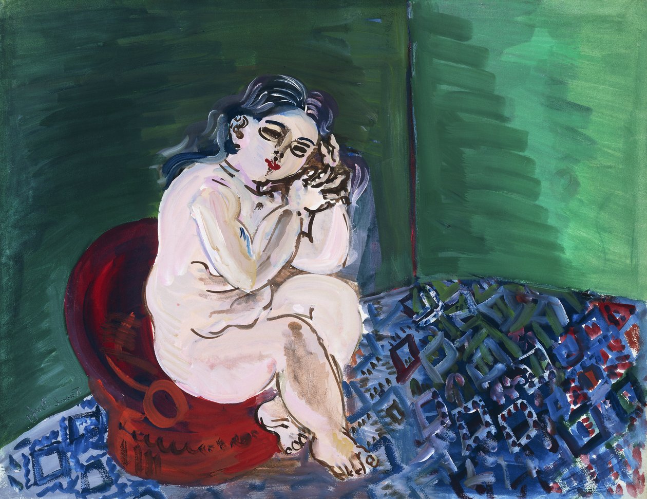 Akt z krzesłem; Nu au Fauteuil autorstwa Raoul Dufy
