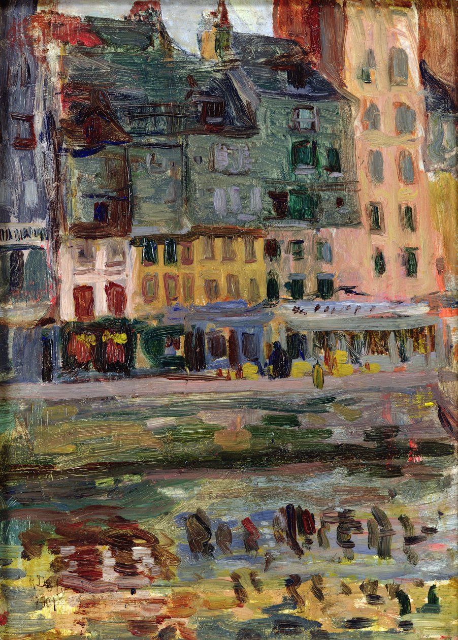 Stare domy w porcie w Hawrze autorstwa Raoul Dufy