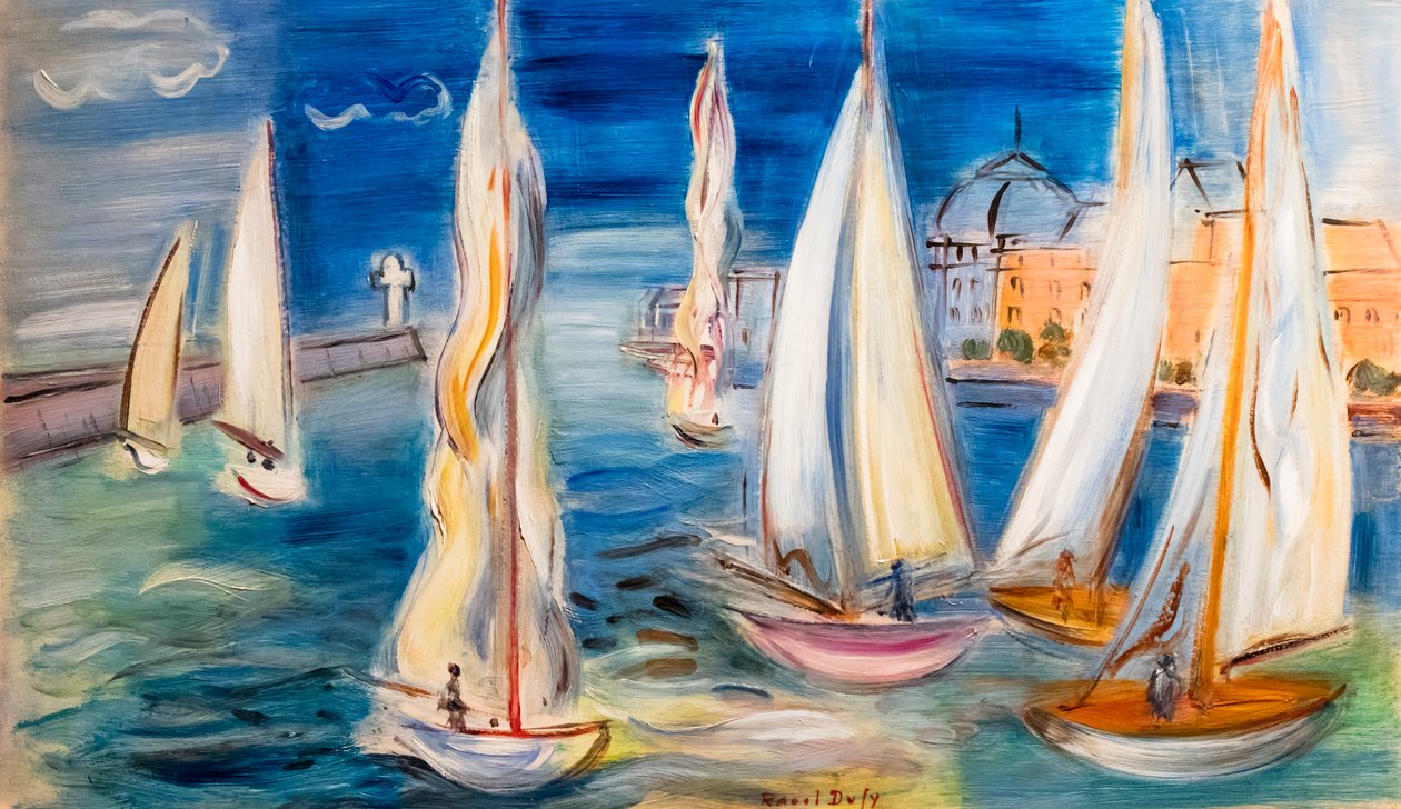 Regaty w Deauville, ok. 1946 (olej na drewnie) autorstwa Raoul Dufy