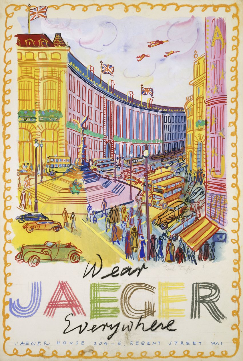 Regent Street, ok. 1936 (gwasz na papierze) autorstwa Raoul Dufy