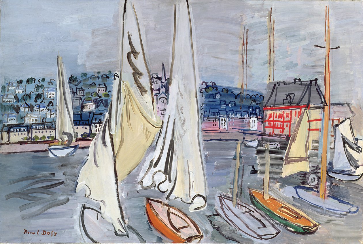 Żaglówki w porcie Deauville autorstwa Raoul Dufy
